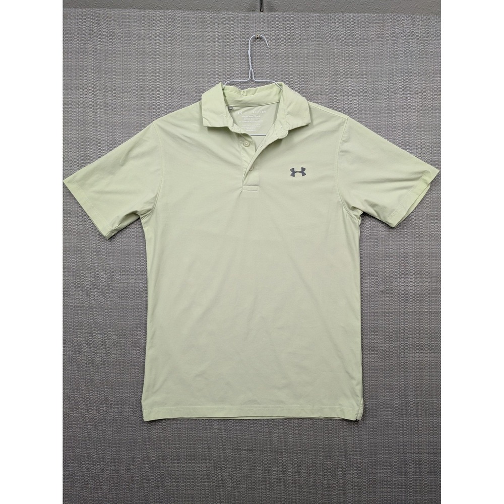 Under Armour HeatGear Polo Shirt Mens Small Green Golf Performance Short Sleeve